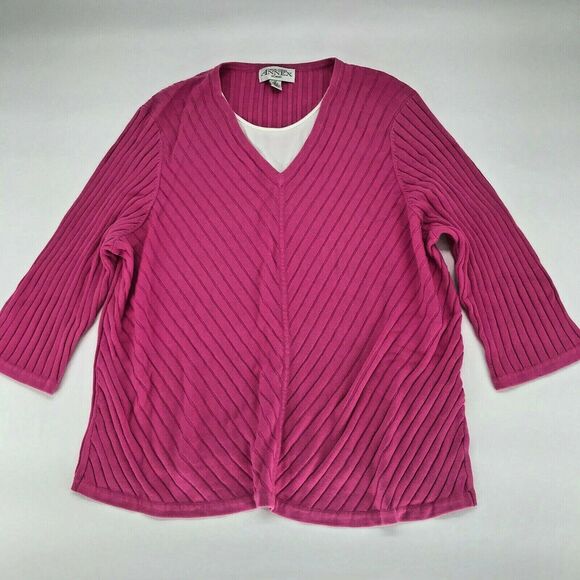 Casual Corner Annex Pink Ribbed Sweater Women’s Size 3X - Picture 1 of 6